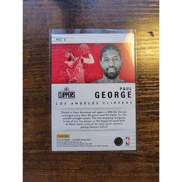 2021-2022 Panini Illusions #2 Paul George - Intriguing Players Orange Fresh Pull - Picture 2 of 2